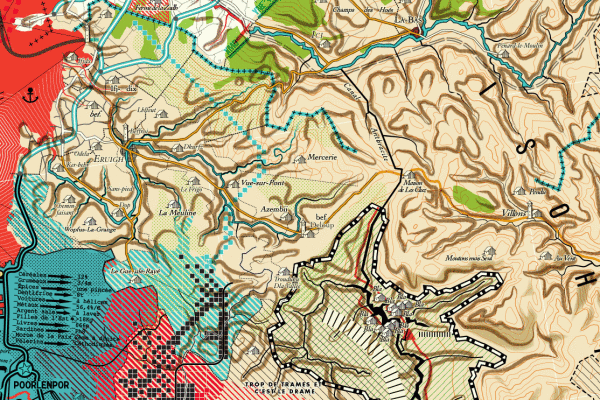 Ta guerre je n'en veux pas, utopographie, clément aubry infographie 80x120cm 2023